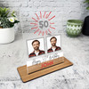 50th Birthday Gift Male Red Star Photo Custom Personalised Gift Acrylic Plaque