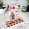 Wife Female Red Flower Memorial Keepsake Gift Personalised Gift Acrylic Plaque