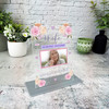 Wife Memorial Keepsake Gift Purple Pink Flowers Photo Personalised Gift Plaque