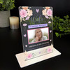 Wife Memorial Keepsake Gift Purple Pink Flowers Photo Personalised Gift Plaque