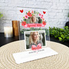 Wife Memorial Keepsake Gift Red Flowers Photo Personalised Gift Acrylic Plaque