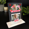 Wife Memorial Keepsake Gift Red Flowers Photo Personalised Gift Acrylic Plaque