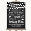 Chalk Style Black & White Lights All Family No Seating Plan Wedding Sign