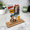 100th Birthday Gift Retro Comic Book Style Man Photo Personalised Gift Plaque