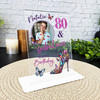 80th Birthday Gift For Female Butterflies Heel Photo Personalised Gift Plaque