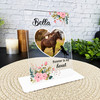 Horse Memorial Keepsake Gift Pink Floral Heart Photo Personalised Gift Plaque
