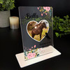 Horse Memorial Keepsake Gift Pink Floral Heart Photo Personalised Gift Plaque