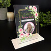 In Loving Memory Memorial Keepsake Gift Pink Flower Photo Personalised Plaque