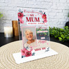 Mum Female Red Flower Memorial Keepsake Gift Personalised Gift Acrylic Plaque