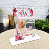 Nan Female Red Flower Memorial Keepsake Gift Personalised Gift Acrylic Plaque