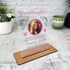 Granddaughter Memorial Keepsake Gift Pink Photo Rose Personalised Gift Plaque