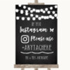 Chalk Style Black & White Lights Instagram Hashtag Personalised Wedding Sign