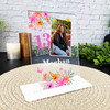 13th Birthday Gift Pink Orange Floral Photo Personalised Gift Acrylic Plaque