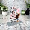 18th Birthday Gift Dark Brown Hair Girl With Heart Photo Personalised Plaque