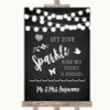 Chalk Style Black & White Lights Let Love Sparkle Sparkler Send Off Wedding Sign