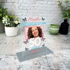 50th Birthday Gift For Her Birthday Butterfly Photo Personalised Gift Plaque