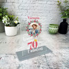 70th Birthday Gift Pink Floral Wreath Photo Personalised Gift Acrylic Plaque