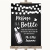 Chalk Style Black & White Lights Message In A Bottle Personalised Wedding Sign