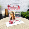 Girlfriend Female Red Flower Memorial Keepsake Gift Personalised Gift Plaque