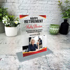 Retirement Thank You Gold Red Photo Gift Employee Personalised Gift Plaque