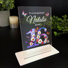 16th Birthday Gift Purple Floral Butterflies Heart Personalised Gift Plaque