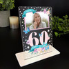 60th Birthday Gift Flowers Photo Butterfly Personalised Gift Acrylic Plaque