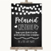 Chalk Style Black & White Lights Polaroid Guestbook Personalised Wedding Sign