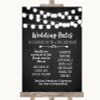 Chalk Style Black & White Lights Rules Of The Wedding Personalised Wedding Sign