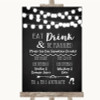 Chalk Style Black & White Lights Signature Favourite Drinks Wedding Sign