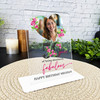 50th Birthday Gift Pink Roses Heart Photo Personalised Gift Acrylic Plaque