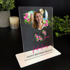 50th Birthday Gift Pink Roses Heart Photo Personalised Gift Acrylic Plaque