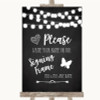 Chalk Style Black & White Lights Signing Frame Guestbook Wedding Sign