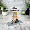 70th Birthday Gift Cool Bear Holding Beer Personalised Gift Acrylic Plaque