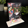 10th Birthday Gift Floral Butterflies Heart Photo Personalised Gift Plaque
