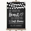 Chalk Style Black & White Lights Stole Last Name Personalised Wedding Sign