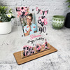 90th Birthday Gift For Her Champagne Photo Custom Personalised Gift Plaque