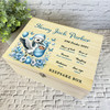 Blue Floral Stork Butterfly New Baby Boy Personalised Wooden Memory Keepsake Box