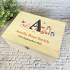 Woodland Animals Initial Letter New Baby Personalised Wooden Memory Keepsake Box