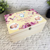 New Baby Girl Pink Flowers Photo Personalised Storage Wooden Memory Keepsake Box