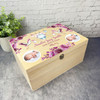 New Baby Girl Pink Flowers Photo Personalised Storage Wooden Memory Keepsake Box