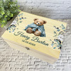 Teddy Bear Blue Blanket New Baby Personalised Storage Wooden Memory Keepsake Box