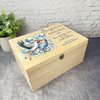 Blue Boy Floral Balloons Stork New Baby Personalised Wooden Memory Keepsake Box