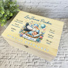 Blue Floral Stork Balloons New Baby Boy Personalised Wooden Memory Keepsake Box