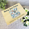 Floral Blue Stork Balloons New Baby Boy Personalised Wooden Memory Keepsake Box