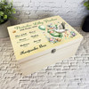 Floral Green Floral Stork Baby New Baby Personalised Wooden Memory Keepsake Box