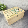 Floral Green Floral Stork Baby New Baby Personalised Wooden Memory Keepsake Box