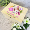 Photo Details Pink Floral New Baby Girl Personalised Wooden Memory Keepsake Box