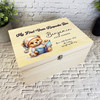 Teddy Bear With Book My First Year Kids Personalised Wooden Memory Keepsake Box