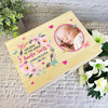 New Baby Girl Pink Flower Photo Personalised Storage Wooden Memory Keepsake Box