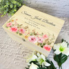 Watercolour Pink Roses Birth Details New Baby Personalised Wooden Keepsake Box